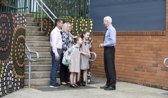 STWW students with mum and dad and teacher